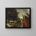 Two hunters with dogs and trophies - Anthonie Leemans — framed artwork on a wall