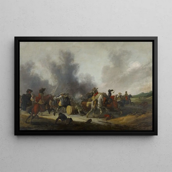 A Battle Scene - Anthonie Palamedesz — framed artwork on a wall