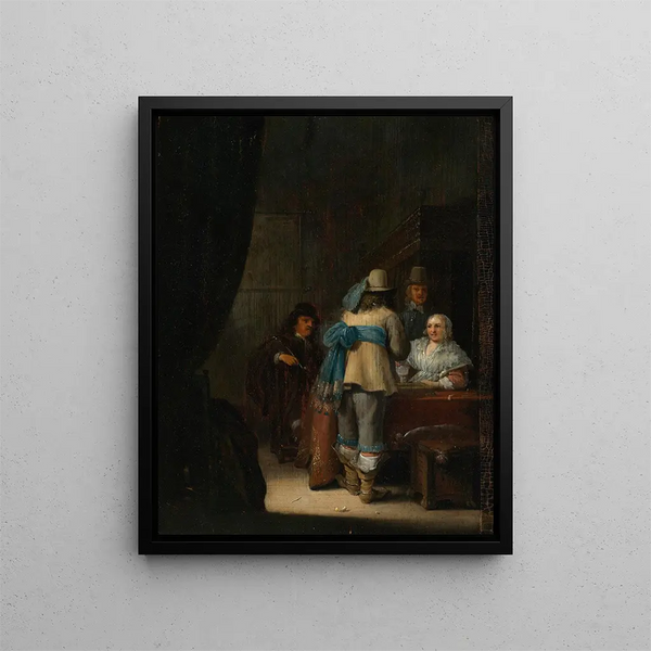 Figures dans un intérieur - Anthonie Palamedesz — framed artwork on a wall