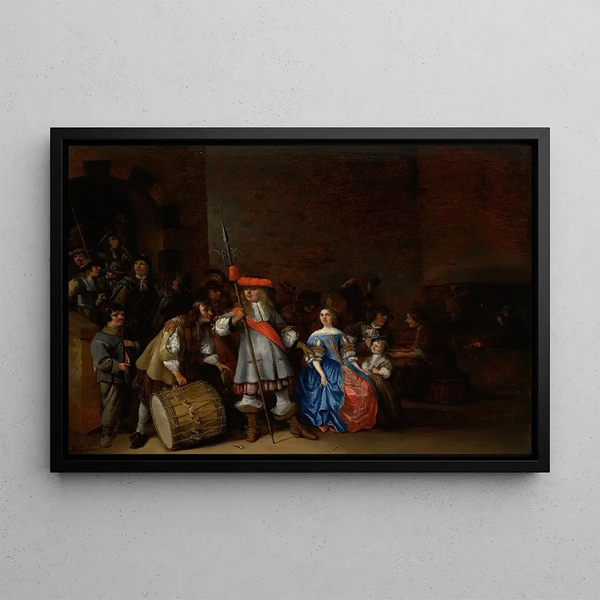Guardroom Scene - Anthonie Palamedesz — framed artwork on a wall