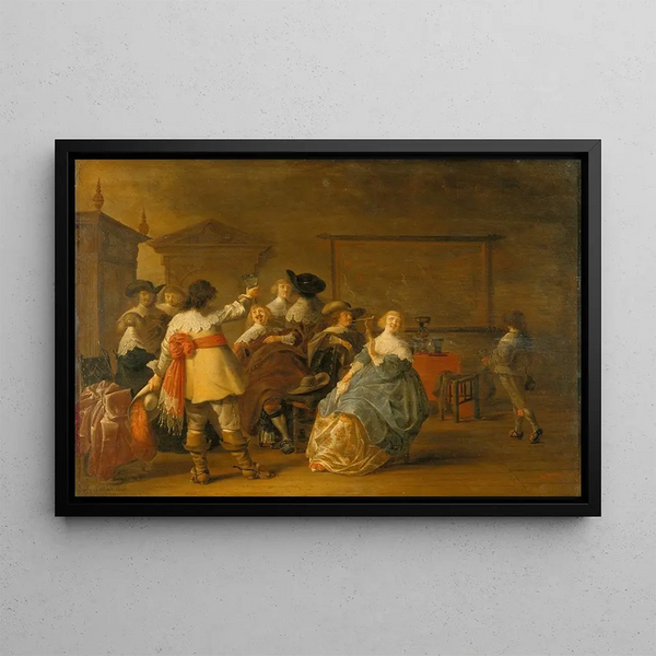 the cheerful company - Anthonie Palamedesz — framed artwork on a wall