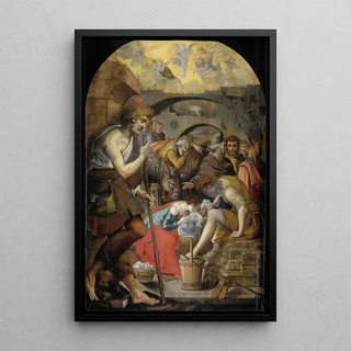 Reproduction of the painting L'Adoration des bergers - Anthonie van Blocklandt