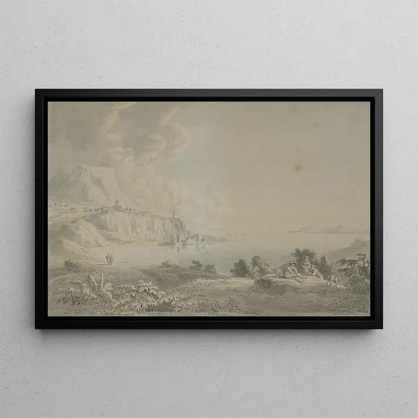 Coastal Scene Painting - Anthony Devis — framed artwork on a wall