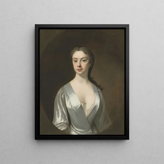 Portrait of a lady traditionally identified as Joyce Leeson - Anthony Lee — framed artwork on a wall