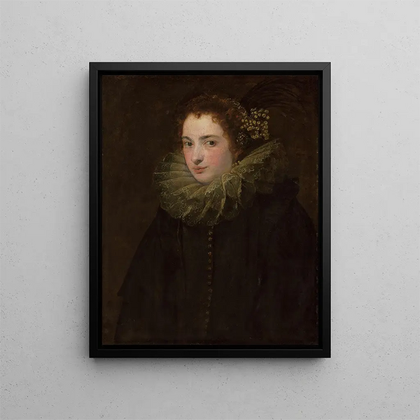 Portrait of a Noble Woman - Antoine van Dyck — framed artwork on a wall