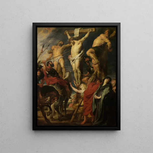 Christ on the Cross The Lance Wound - Antoine van Dyck — framed artwork on a wall