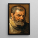 Head of a bearded man - Antoine van Dyck — framed artwork on a wall