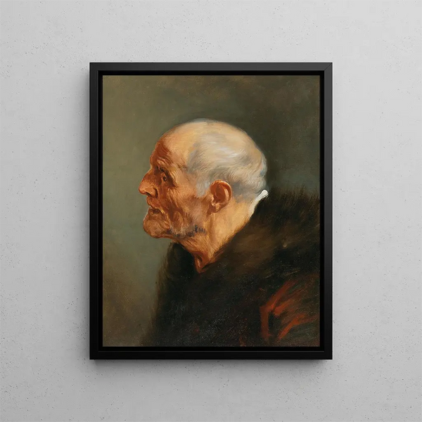 Study of a Bearded Man's Head - Antoine van Dyck — framed artwork on a wall