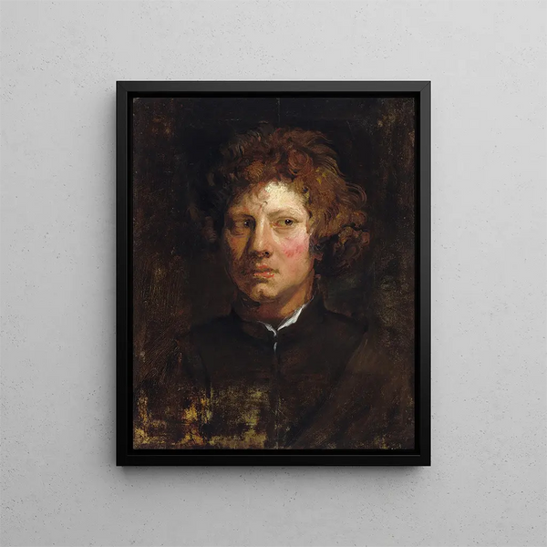 Head of a Young Man - Antoine van Dyck — framed artwork on a wall