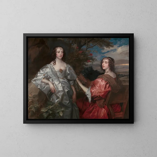Katherine, Countess of Chesterfield, and Lucy, Countess of Huntingdon - Antoine van Dyck — framed artwork on a wall