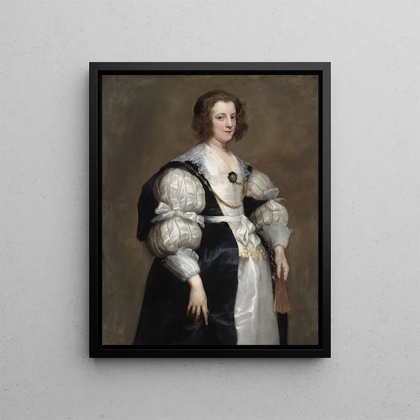Dame à l'éventail - Antoine van Dyck — framed artwork on a wall