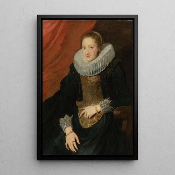 Portrait of a Lady - Antoine van Dyck — framed artwork on a wall