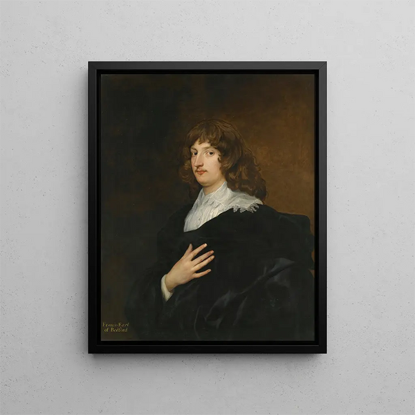 Portrait painting of William Russell, 5th Earl and later 1st Duke of Bedford - Antoine van Dyck — framed artwork on a wall