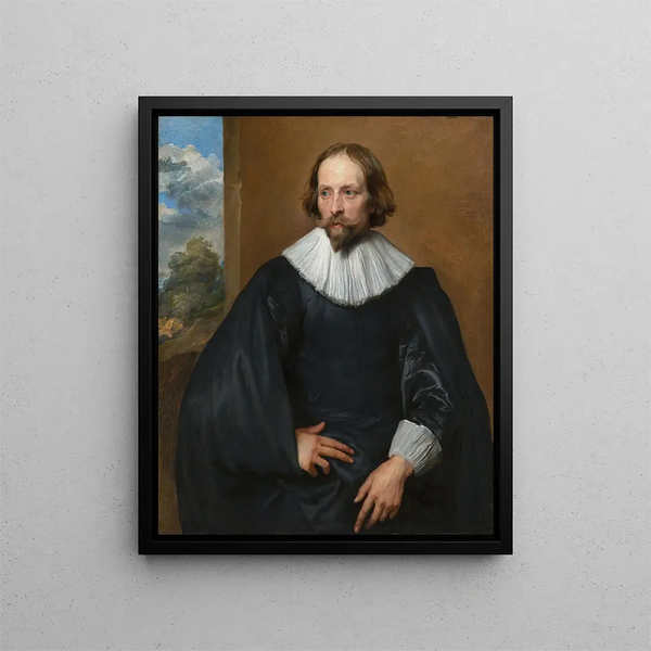 Portrait Painting of Quintijn Symons - Antoine van Dyck — framed artwork on a wall