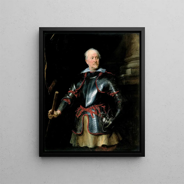 Portrait of a Man in Armor - Antoine van Dyck — framed artwork on a wall