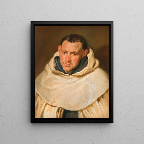 Portrait of a Carmelite Monk - Antoine van Dyck — framed artwork on a wall