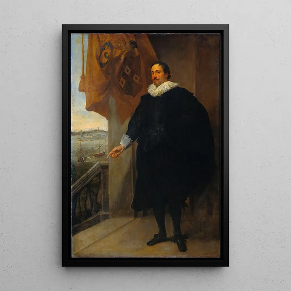 Portrait of a noble possibly Adriaan van der Borcht - Antoine van Dyck — framed artwork on a wall
