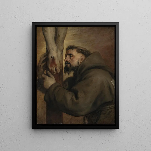 Saint François d'Assise au pied de la Croix - Antoine van Dyck — framed artwork on a wall