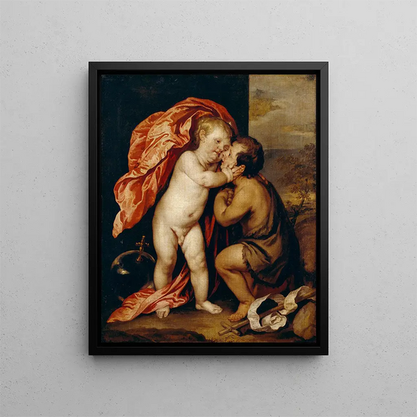 The Children of Jesus and Saint John the Baptist - Antoine van Dyck — framed artwork on a wall