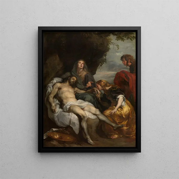 The Lamentation over the Dead Christ - Antoine van Dyck — framed artwork on a wall