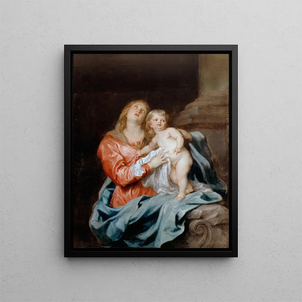 The Virgin and Child - Antoine van Dyck — framed artwork on a wall