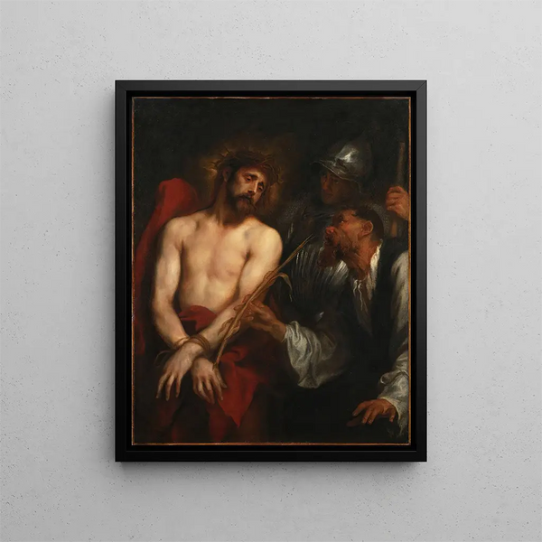 The mockery of Christ - Antoine van Dyck — framed artwork on a wall