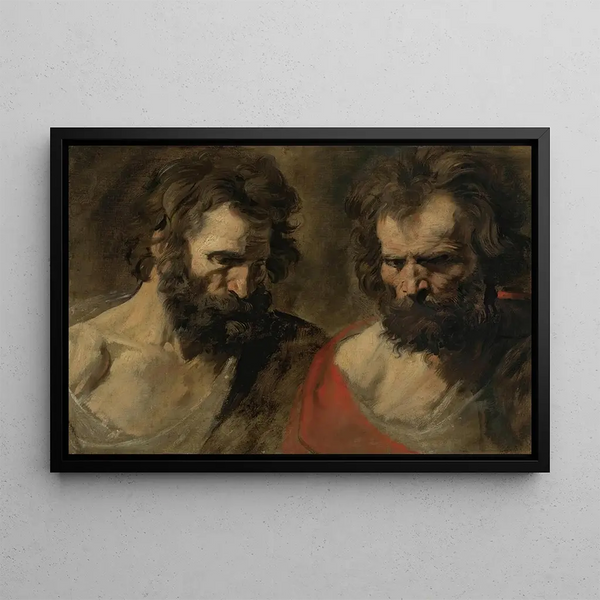 Two studies of a bearded man - Antoine van Dyck — framed artwork on a wall