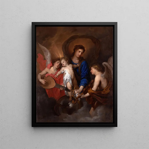 the Virgin and Child with Musicians Angels - Antoine van Dyck — framed artwork on a wall