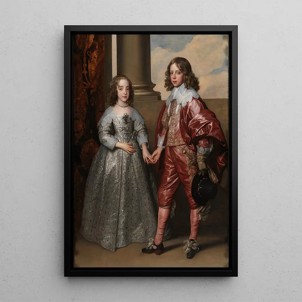 Guillaume II prince d'Orange et sa fiancée Marie Stuart - Antoine van Dyck — framed artwork on a wall