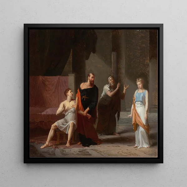 Antiochus and Stratonice - Jacques Antoine Vallin — framed artwork on a wall