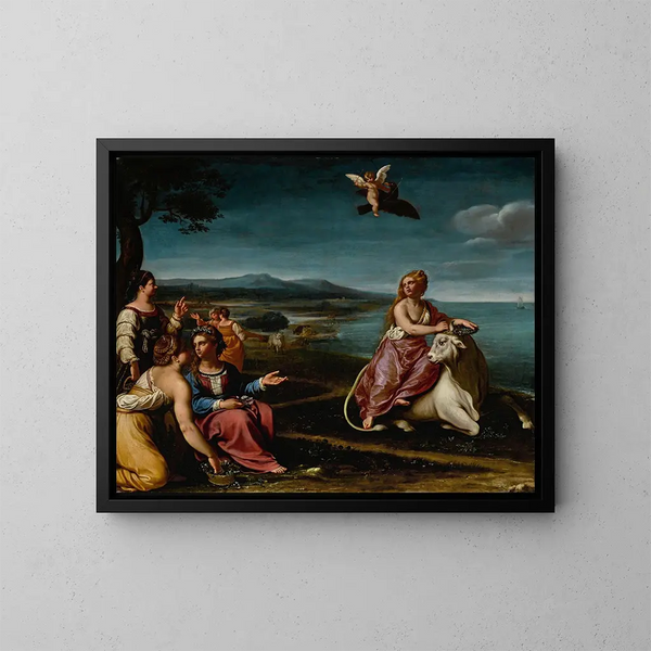 The Rape of Europa - Antiveduto Gramatica — framed artwork on a wall
