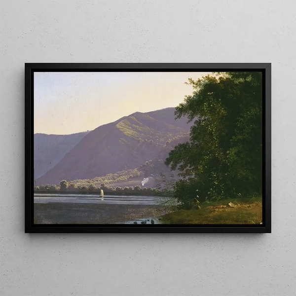 View of Lake Nemi - Antoine-Félix Boisselier — framed artwork on a wall