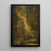 a young woman in front of a Cupid statue - Antoine-François Callet — framed artwork on a wall