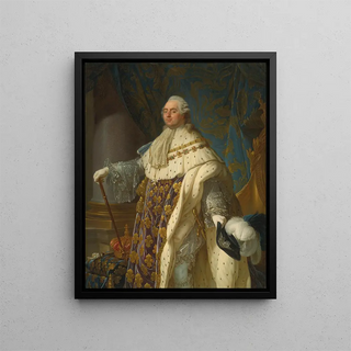 Portrait of Louis XVI of France in coronation attire - Antoine-François Callet — framed artwork on a wall