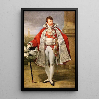 Portrait of Gérard Christophe Michel Duroc, Duke of Frioul, in Grand Marshal of the Palace attire - Antoine-Jean Gros — framed artwork on a wall