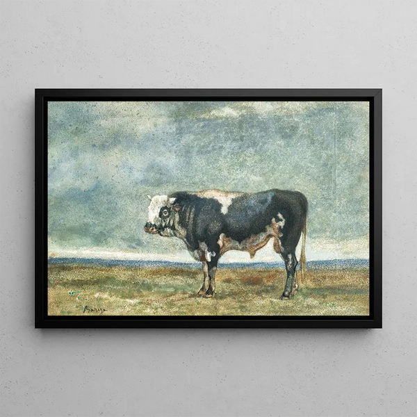 Bull - Antoine-Louis Barye — framed artwork on a wall