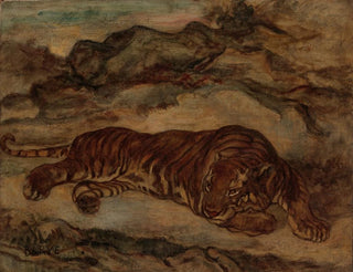 Tiger at Rest - Antoine-Louis Barye — artwork view