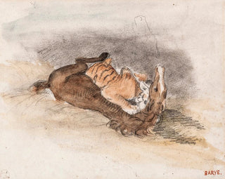 Tiger Devouring a Horse - Antoine-Louis Barye — artwork view