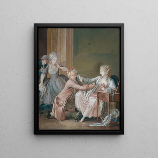 The Old Man with a Mask - Antoine Borel — framed artwork on a wall