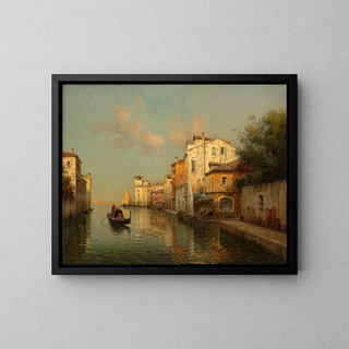 Canal in Venice - Antoine Bouvard — framed artwork on a wall