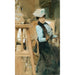 Elegant lady in a sculptor's workshop - Antoine Calbet — artwork view