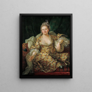 Portrait of the Countess of Vergennes in Turkish attire - Antoine De Favray — framed artwork on a wall