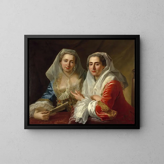 Les sœurs Mirabita - Antoine De Favray — framed artwork on a wall