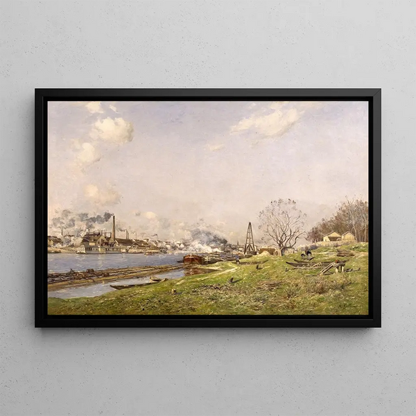La Seine à Conflans-Charenton - Antoine Guillemet — framed artwork on a wall