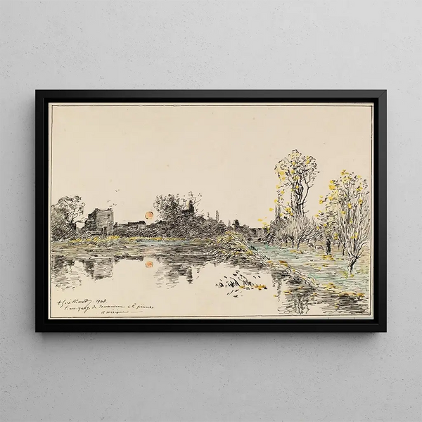 Landscape Painting - Antoine Guillemet — framed artwork on a wall