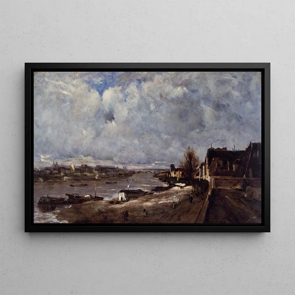 Le Quai de Bercy - Antoine Guillemet — framed artwork on a wall