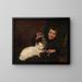 Portrait of a girl with a cat - Antoine Jean Bail — framed artwork on a wall