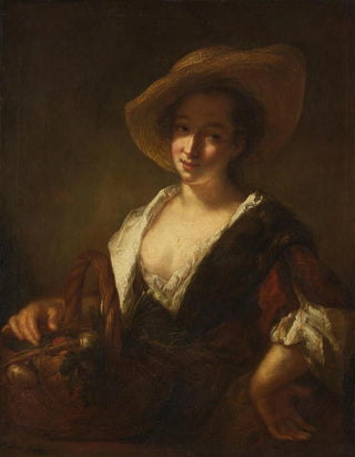 Girl with a Basket of Vegetables - Antoine Pesne — artwork view