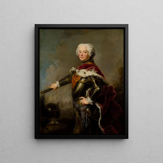 Portrait of Frederick II of Prussia - Antoine Pesne — framed artwork on a wall
