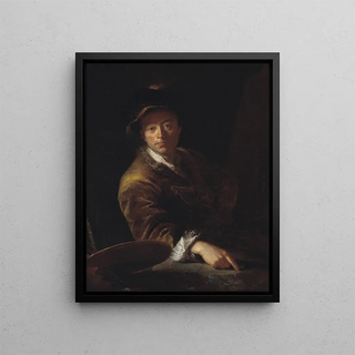 Portrait of a painter probably C. L. Agricola 1667-1719 - Antoine Pesne — framed artwork on a wall